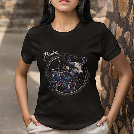 Camiseta Elegante Aquarela Taurus Zodiac Personalizado