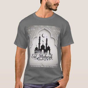 Camiseta Elegante Arquitetura Geométrica Islâmica Eid Mubar