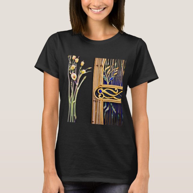 Camiseta Elegante Art Nouveau - Design de Linha Fluente (Frente)