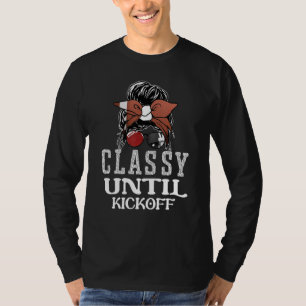 Camiseta Elegante Até o Início da partida de Futebol Americ