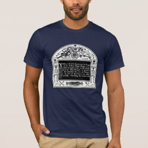 Camiseta Elegante Aviso Funerário Inglês do Século XVIII