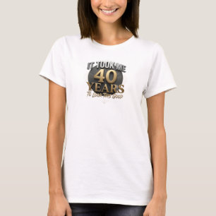 Camiseta Elegante Azul TOOK ME 40 LOOK GOOD Artístico