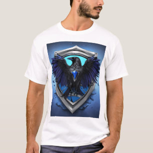 Camiseta "Elegante Black Crow Family Crest - Asas Espalhada