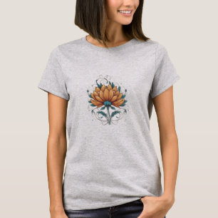 Camiseta "Elegante Bloom: O Ciclo da Natureza Desdobrado"