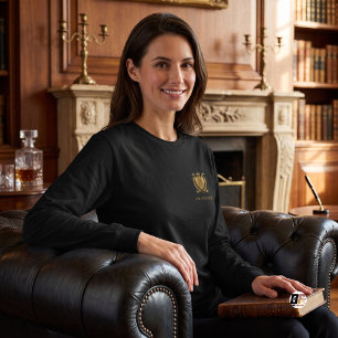 Camiseta Elegante Brasão Heráldico Clássico em Ouro