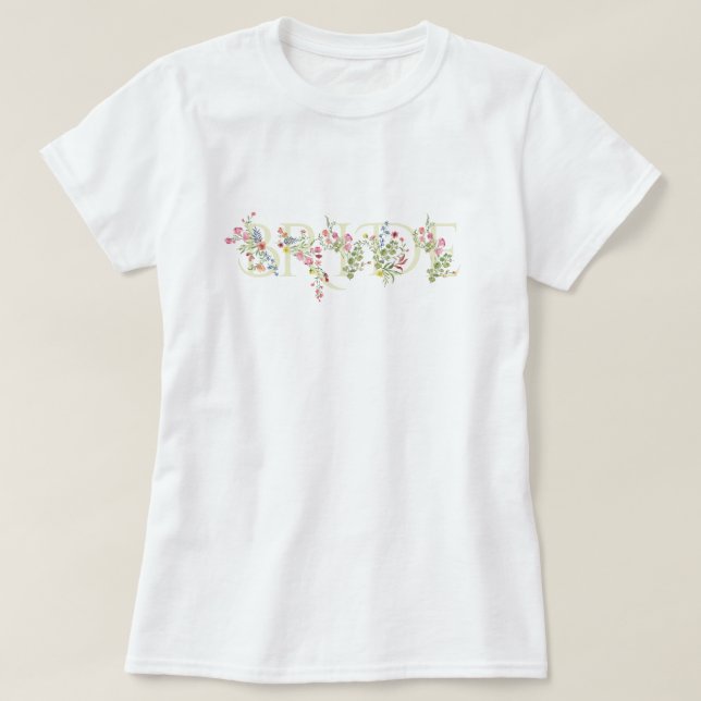 Camiseta elegante buquê de flores para casamento de primave (Frente do Design)