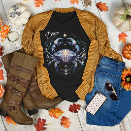 Camiseta Elegante Cancer de Aquarela Zodiac Personalizado