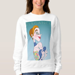 Camiseta Elegante Cartoon Lady