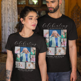 Camiseta Elegante Colagem Fotográfica do Funeral T-S