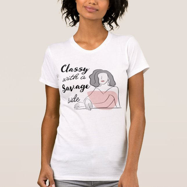 camiseta "elegante com lado selvagem" (Frente)