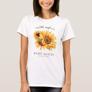 Camiseta Elegante Country Sunflower Chá de fraldas