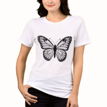 Camiseta Elegante de Borboleta para Mulheres 