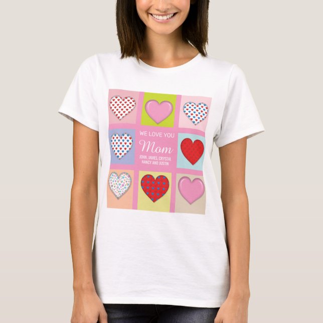 Camiseta Elegante Design de Dia das Mães Cheio de Amor (Frente)