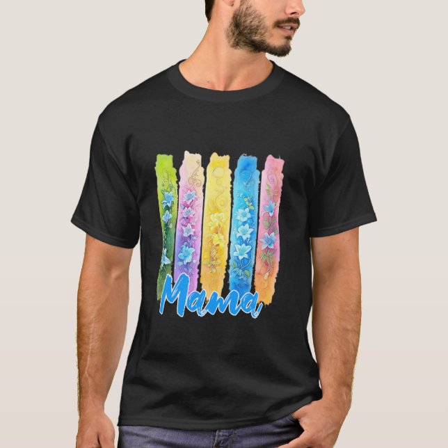 Camiseta Elegante Design de Floral de Primavera da Mamãe -  (Frente)