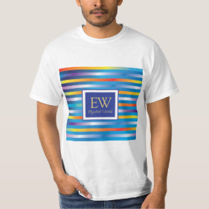 Camiseta Elegante Design de Linhas de Gradação Minimalista