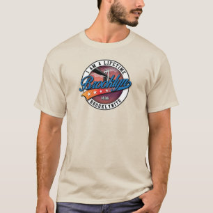 Camiseta Elegante Design de Logo Minimalista Brooklyn Areia