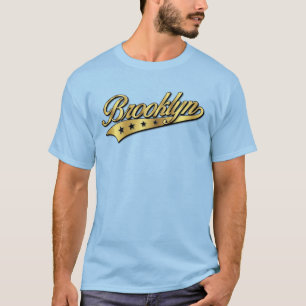 Camiseta Elegante Design de logotipo Dourado Brooklyn Swoos