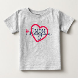 Camiseta Elegante design SMS Mãe Eu Te Amo Com Coração