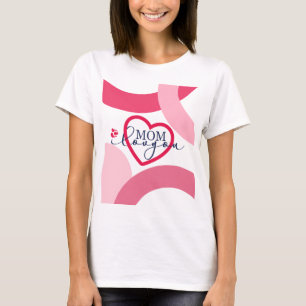 Camiseta Elegante design SMS Mãe Eu Te Amo Com Coração