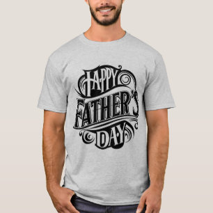 Camiseta Elegante Dia de os pais Feliz - Tipografia Vintage