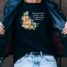 Camiseta Elegante Divertida Floral para 50º Aniver
