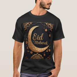 Camiseta Elegante Dourado Eid Mubarak Mens Tshirt