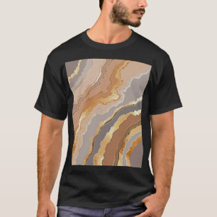 Camiseta Elegante Dourado Marble: Fundo Estilizado.