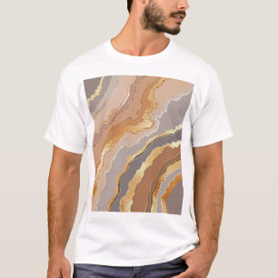 Camiseta Elegante Dourado Marble: Fundo Estilizado.
