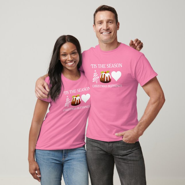 Camiseta Elegante É A ÉPOCA Rosa NATAL (Unissex)
