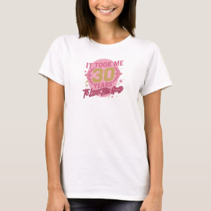 Camiseta Elegante e Estiloso Rosa TOOK 30 LOOK GOOD 2D
