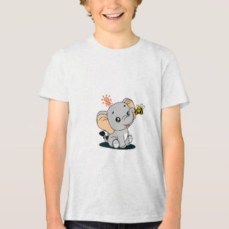 Camiseta Elegante Elefante de Desenho Animado – Adorável De