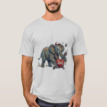 Elegante Elefante de Desenho Animado Segurando Cor