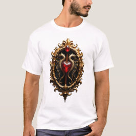 Camiseta Elegante emblema cardíaco luxuoso.