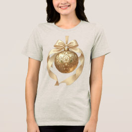 Camiseta Elegante enfeite de Natal Bege e Marrom