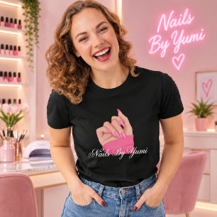Camiseta Elegante Estilista Uniforme de Artista de Unhas Pr