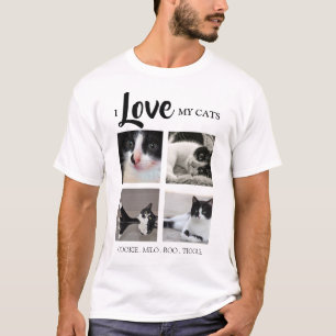 Camiseta Elegante   Eu Amo Meu   Gato   Foto