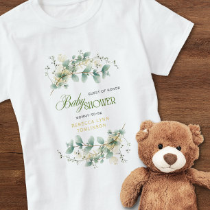 Camiseta Elegante Eucalyptus Gênero Chá de fraldas neutro