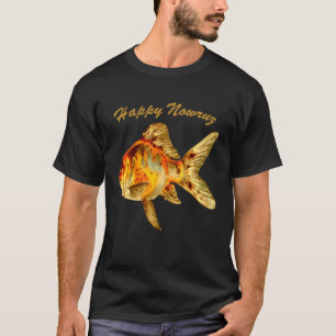 Camiseta Elegante Feliz Nowruz Goldfish Ano Novo Persa