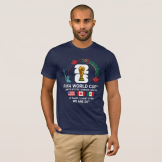 Camiseta Elegante FIFA Copa do Mundo 2026 Manga Curta Azul 