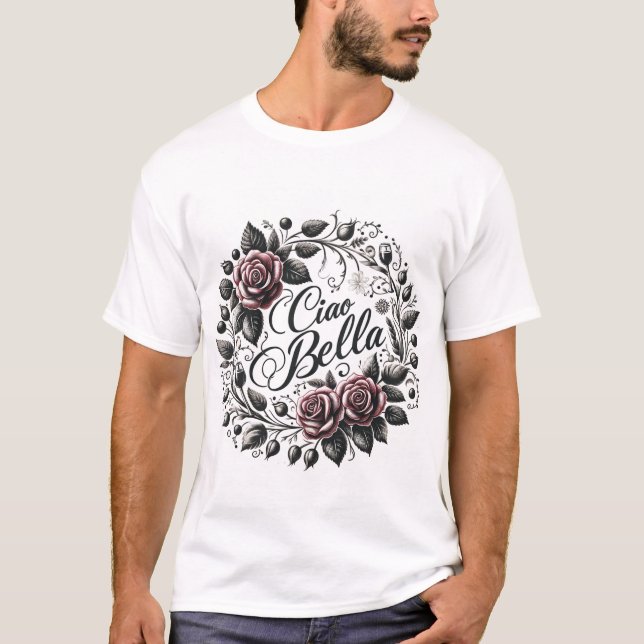 Camiseta Elegante Floral Ciao Bella (Frente)