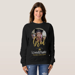 Camiseta Elegante foto de capa de ouro de formatura agradec