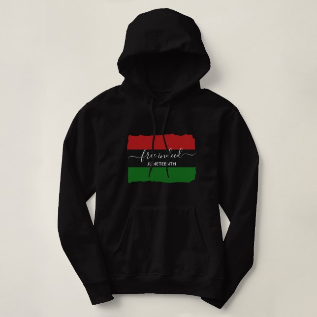 Camiseta Elegante GRATUITO DE FATO Pan-Africano JUNETEENTH (Frente do Design)
