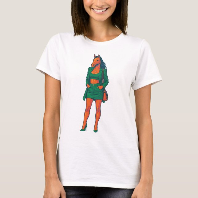 Camiseta Elegante Horse Lady (Frente)