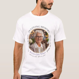 Camiseta Elegante Lembrança Memorial Funeral Presente