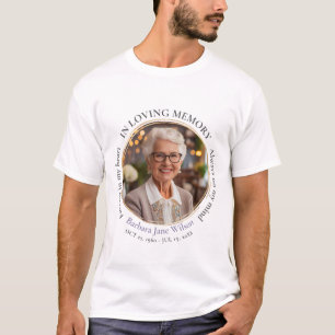 Camiseta Elegante Lembrança Memorial Funeral Presente