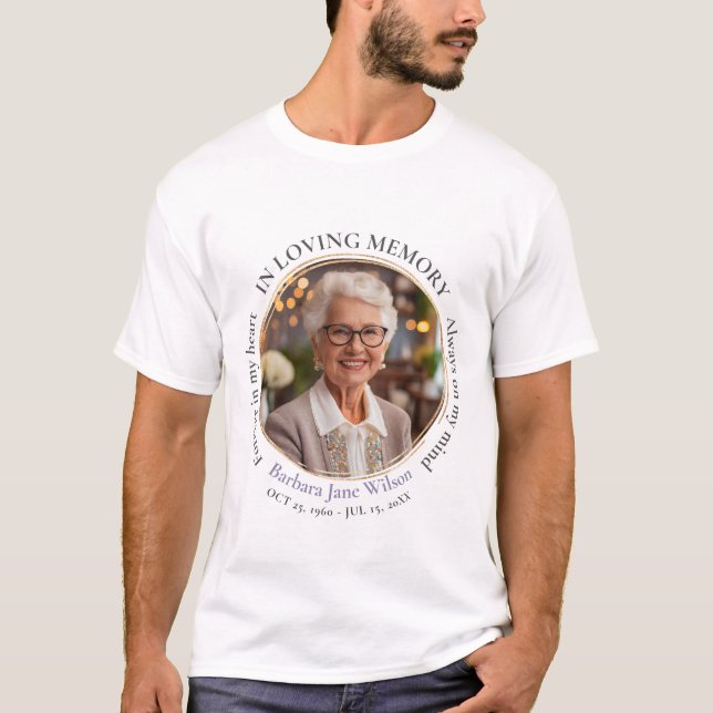 Camiseta Elegante Lembrança Memorial Funeral Presente (Frente)
