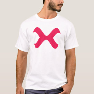 Camiseta Elegante Letra Vermelha X Monograma