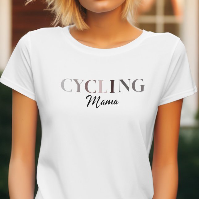 Camiseta Elegante Mama de ciclismo para mãe amante de cicli (Criador carregado)