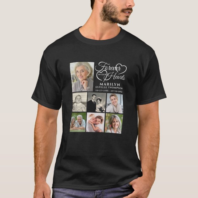 Camiseta Elegante Memorial SEMPRE NO NOSSO CORAÇÃO 7 Fotos (Frente)