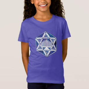 Camiseta Elegante Menorá de Hanukkah em Estrela de Davi